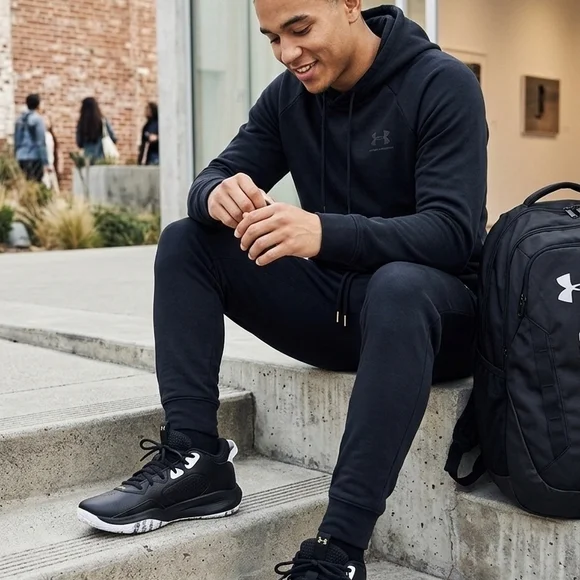 Under Armour UA Jet Basketball Shoes Black White Gold - Picture 3 of 7